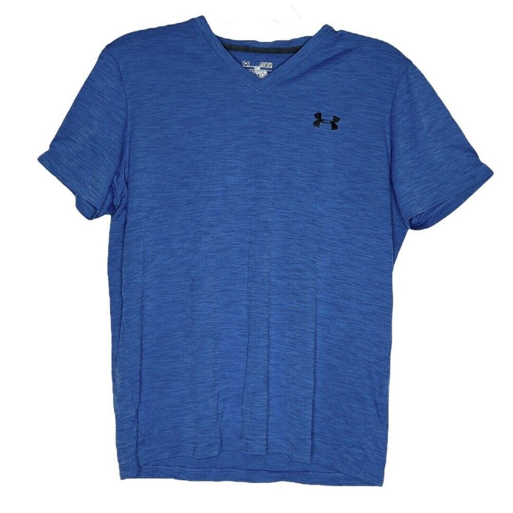 Under Armour Shirt Mens Medium Heather Blue Loose Fit Casual Workout Athleisure - Picture 1 of 6